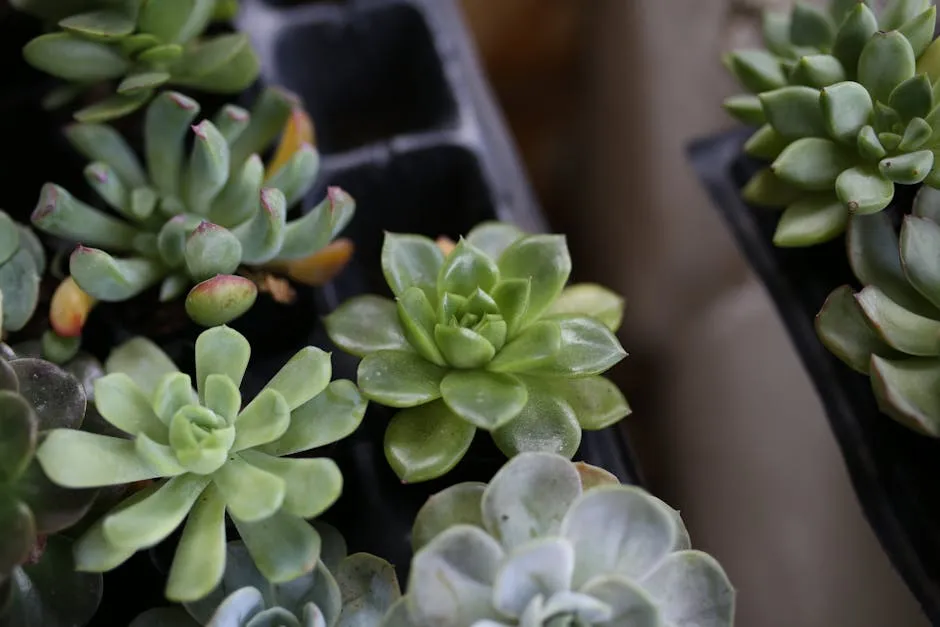 Vibrant Succulent Collection in Pots