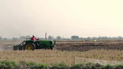 Horizontal video: A farmer using a tractor plow preparing the farm land for seed planting 3616640. Duration: 40 seconds. Resolution: 1920x1080