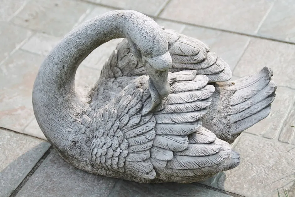 Stone Swan Sculpture in Tourcoing, France