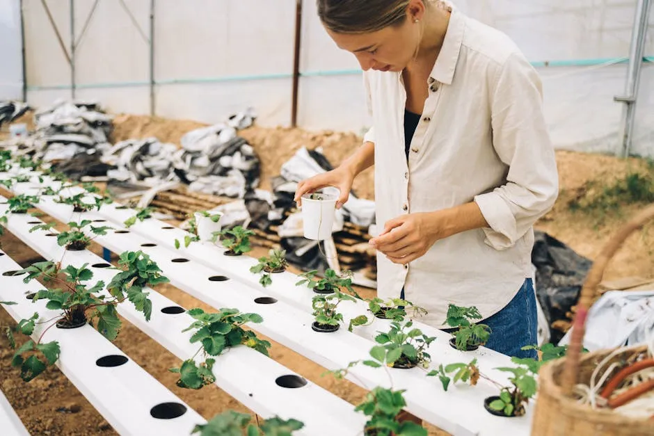 A Woman Doing Vertical Farming