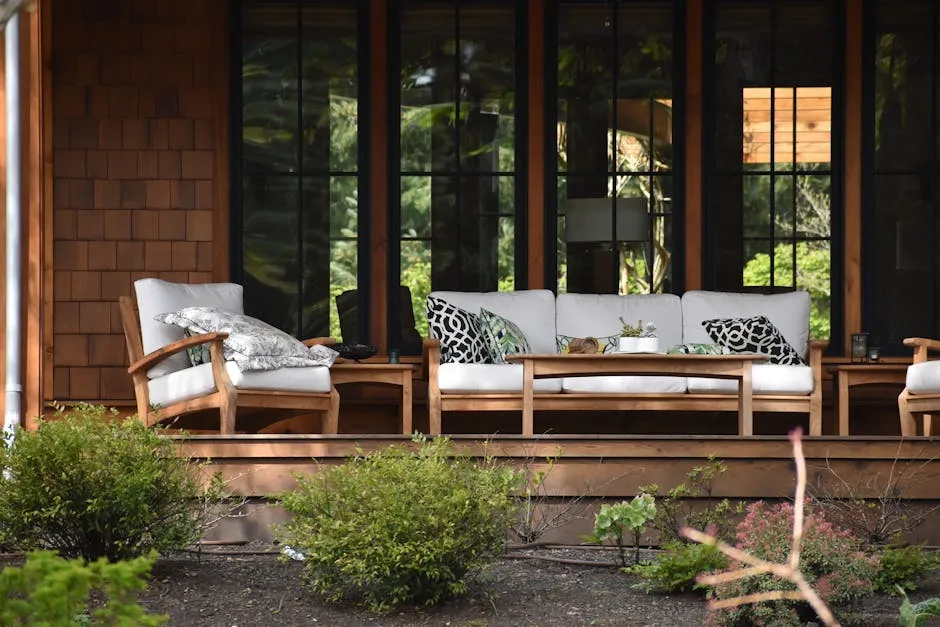 Sofa and Armchairs On the Patio
