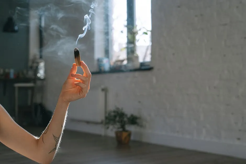 A Person Holding Burning Palo Santo