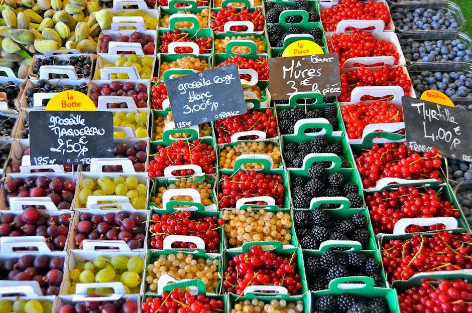 Stack of Fruits With Signage