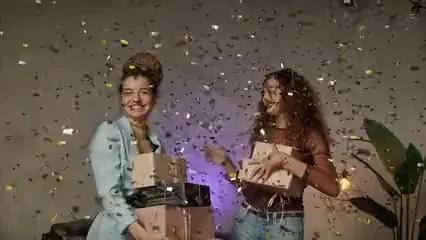 Horizontal video: Women holding gifts 5805075. Duration: 6 seconds. Resolution: 3840x2160