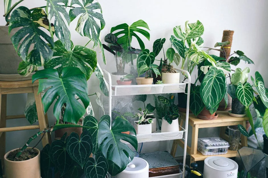 Green Potted Plants on White Steel Shelf