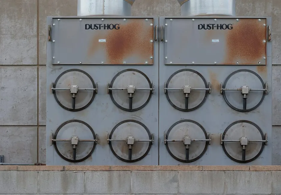 Close-up of a Bunch of Dust Collectors 