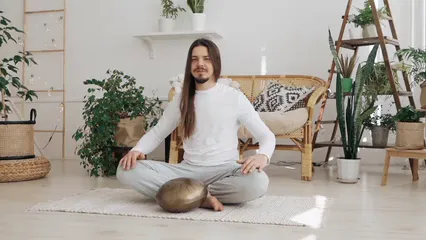 Horizontal video: A man meditating 6943715. Duration: 13 seconds. Resolution: 1920x1080