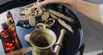 Horizontal video: A person making a potion 7190326. Duration: 59 seconds. Resolution: 4096x2160