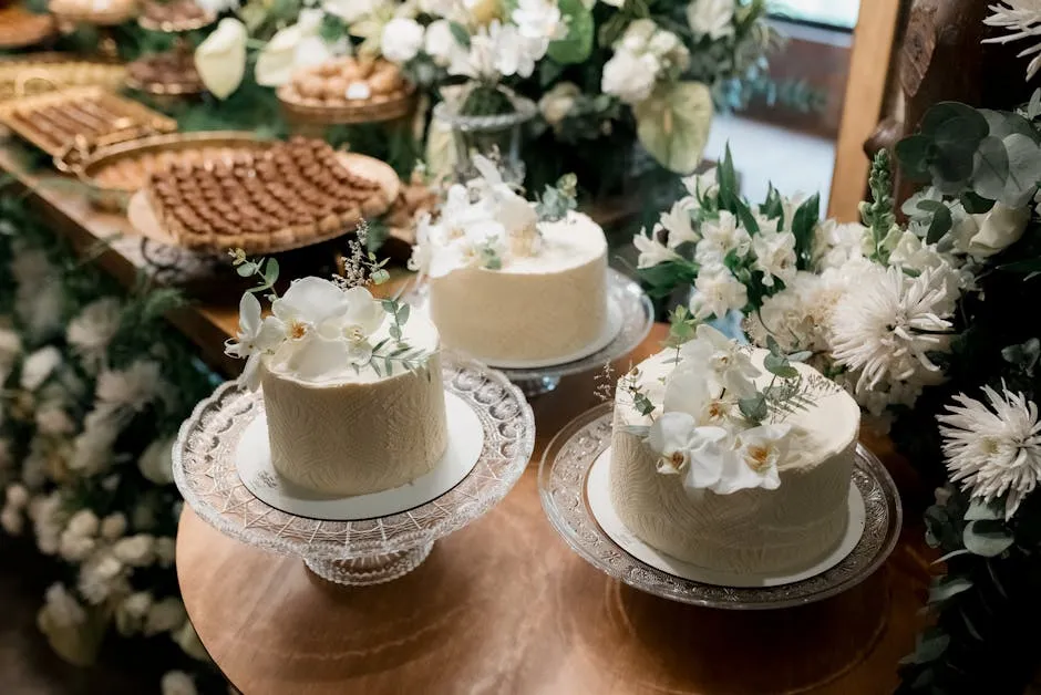 Elegant Floral Wedding Cake Display