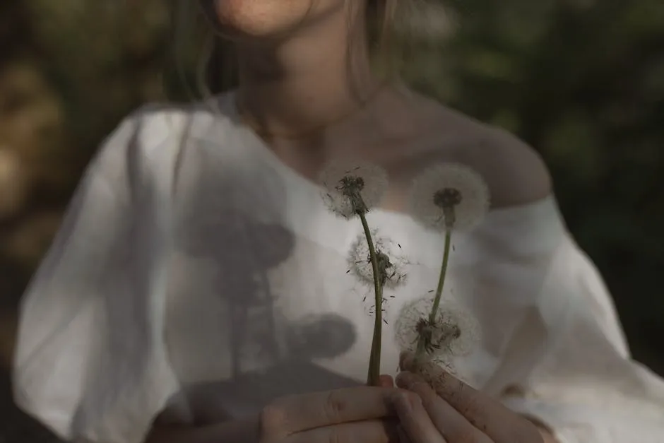 Woman Holding White Flower