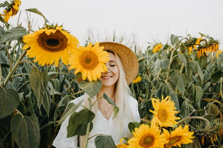 A Woman in the Sunflower Field