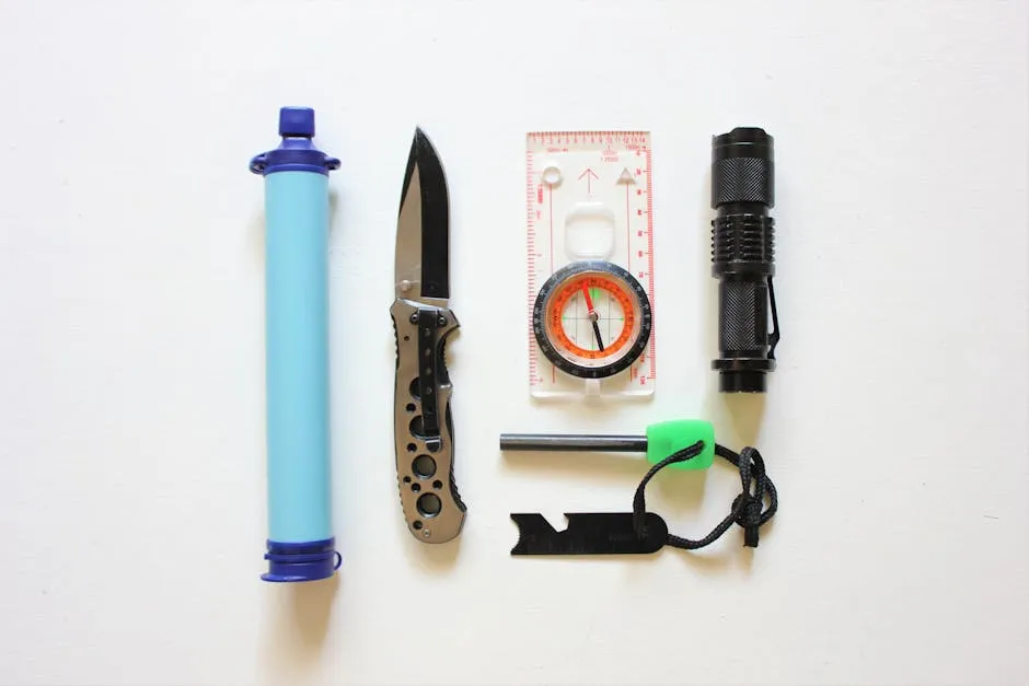 Survival Kit on White Background