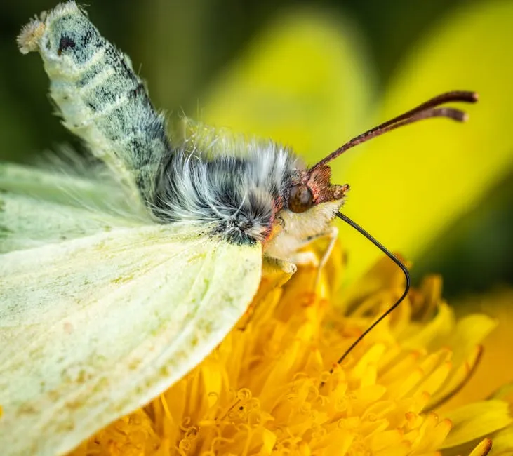 Butterfly on Yellow Petaled Flower