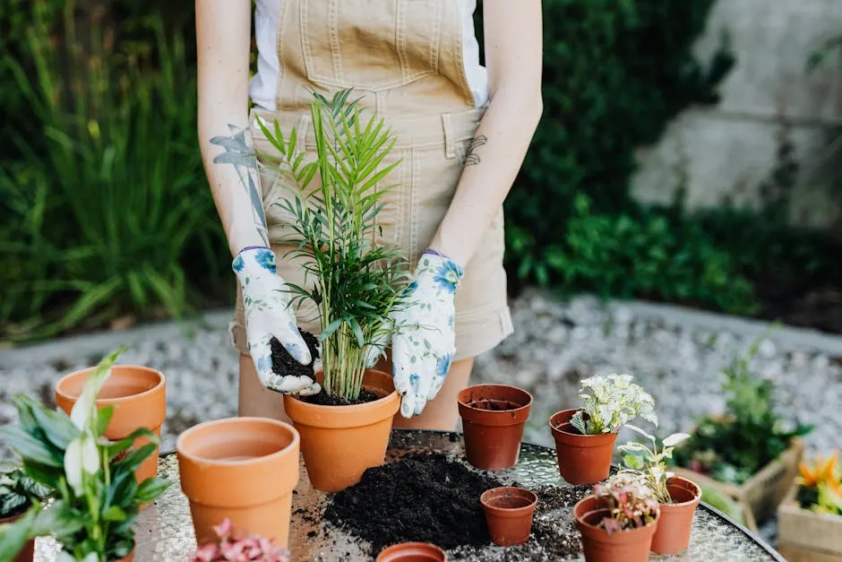 Person in Brown Jumper Planting a Green Plant