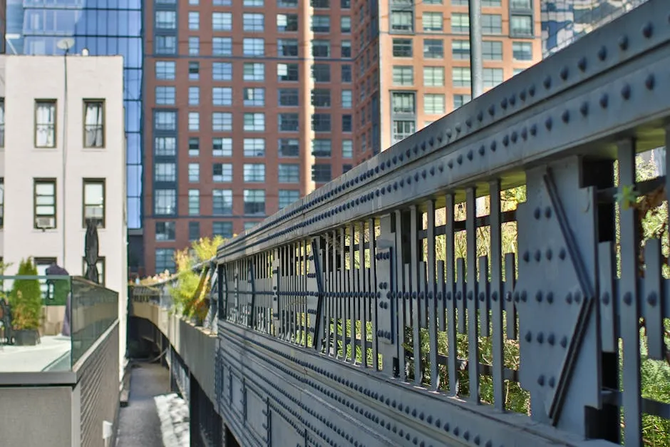 Photo of a Railing in High Line Park in New York, United States