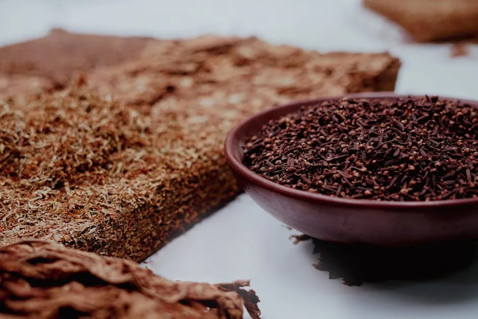 Brown Powder in Brown Ceramic Bowl