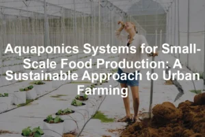 Featured image for Aquaponics Systems for Small-Scale Food Production: A Sustainable Approach to Urban Farming