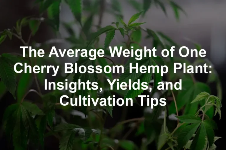 Featured image for The Average Weight of One Cherry Blossom Hemp Plant: Insights, Yields, and Cultivation Tips