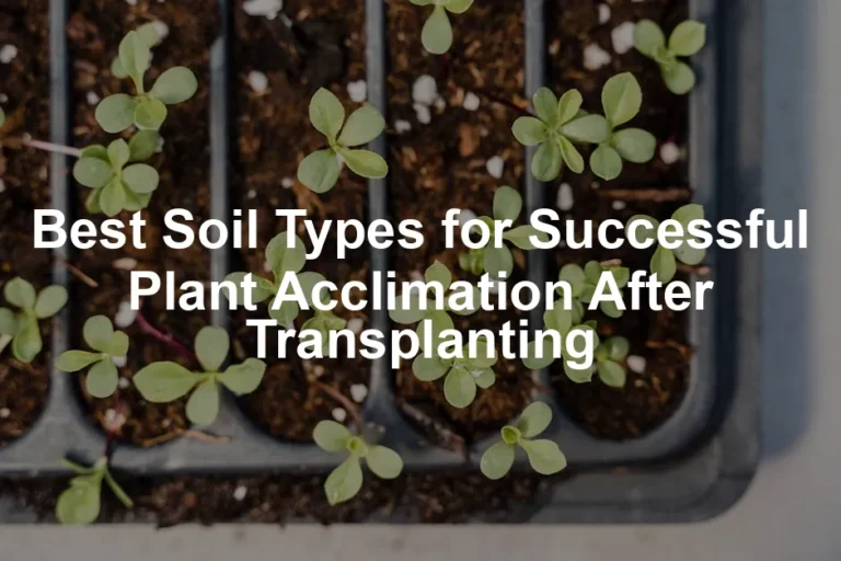 Featured image for Best Soil Types for Successful Plant Acclimation After Transplanting
