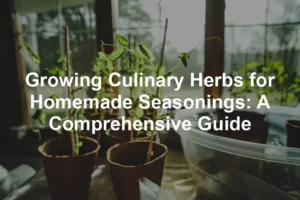 Featured image for Growing Culinary Herbs for Homemade Seasonings: A Comprehensive Guide