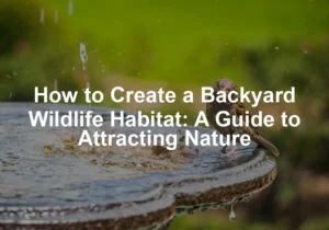 Featured image for How to Create a Backyard Wildlife Habitat: A Guide to Attracting Nature