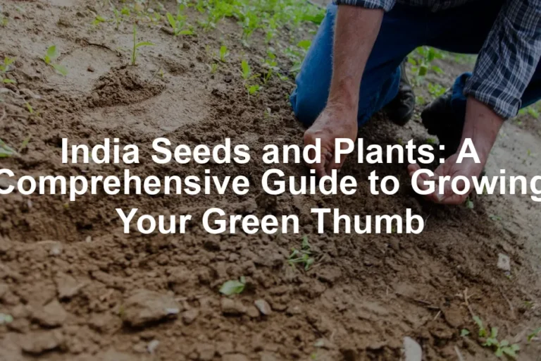 Featured image for India Seeds and Plants: A Comprehensive Guide to Growing Your Green Thumb