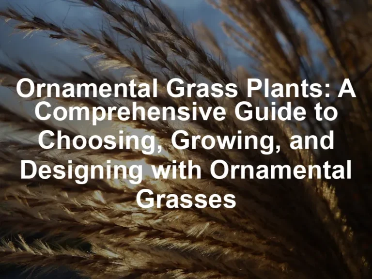 Featured image for Ornamental Grass Plants: A Comprehensive Guide to Choosing, Growing, and Designing with Ornamental Grasses