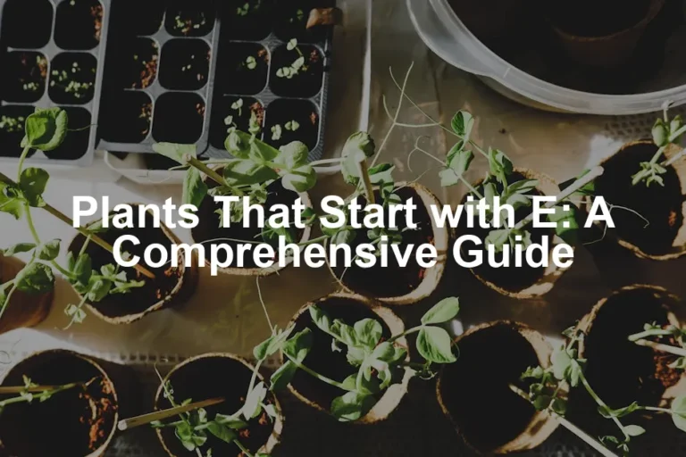 Featured image for Plants That Start with E: A Comprehensive Guide