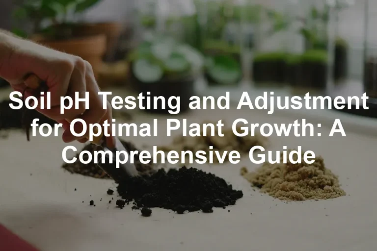 Featured image for Soil pH Testing and Adjustment for Optimal Plant Growth: A Comprehensive Guide