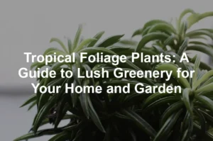 Featured image for Tropical Foliage Plants: A Guide to Lush Greenery for Your Home and Garden
