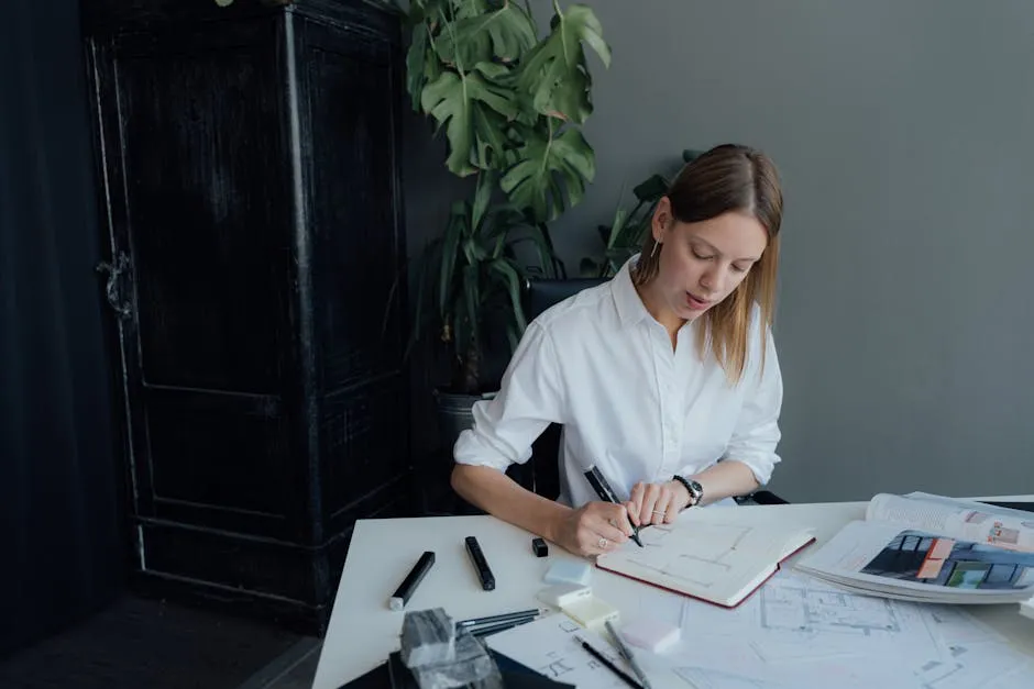 Architect working on Floor Plans