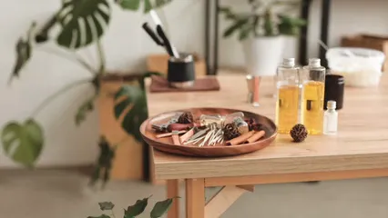 Horizontal video: Candle making tools on the table 6747438. Duration: 10 seconds. Resolution: 3840x2160