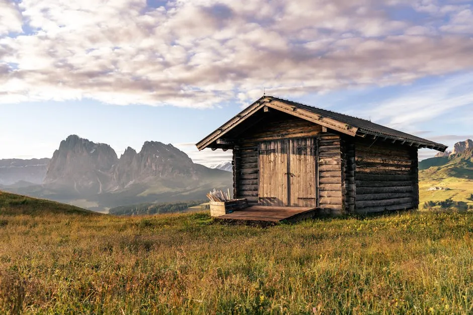 Wooden Shed in Mountains