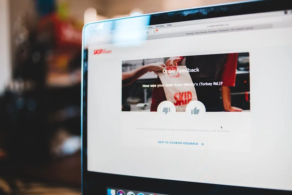 Customer's Feedback Shown on Monitor