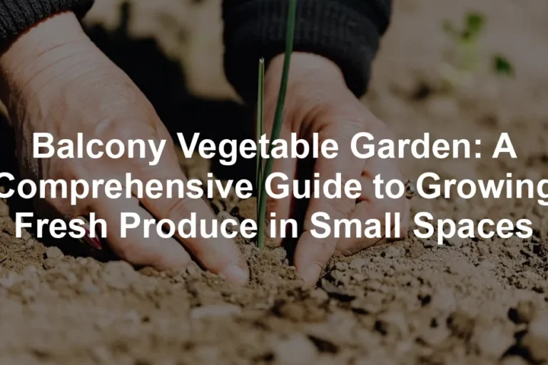 Featured image for Balcony Vegetable Garden: A Comprehensive Guide to Growing Fresh Produce in Small Spaces