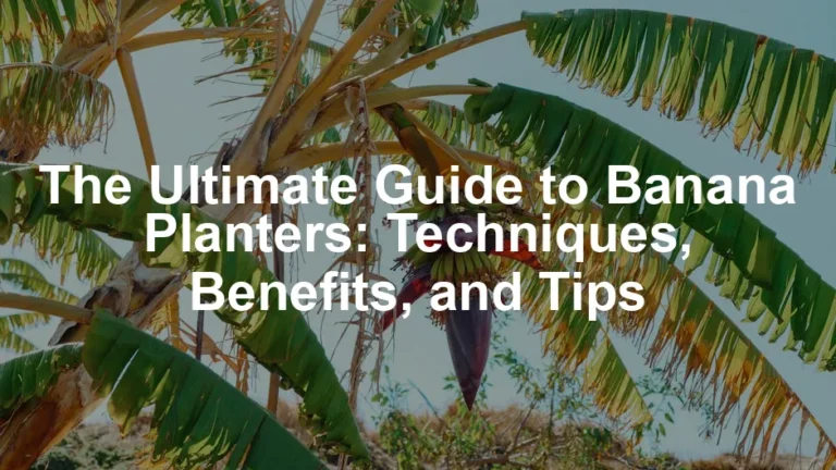 Featured image for The Ultimate Guide to Banana Planters: Techniques, Benefits, and Tips