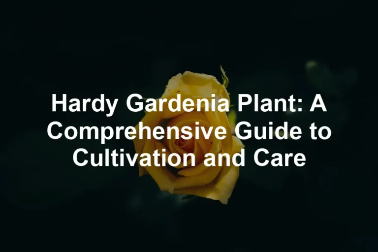 Featured image for Hardy Gardenia Plant: A Comprehensive Guide to Cultivation and Care
