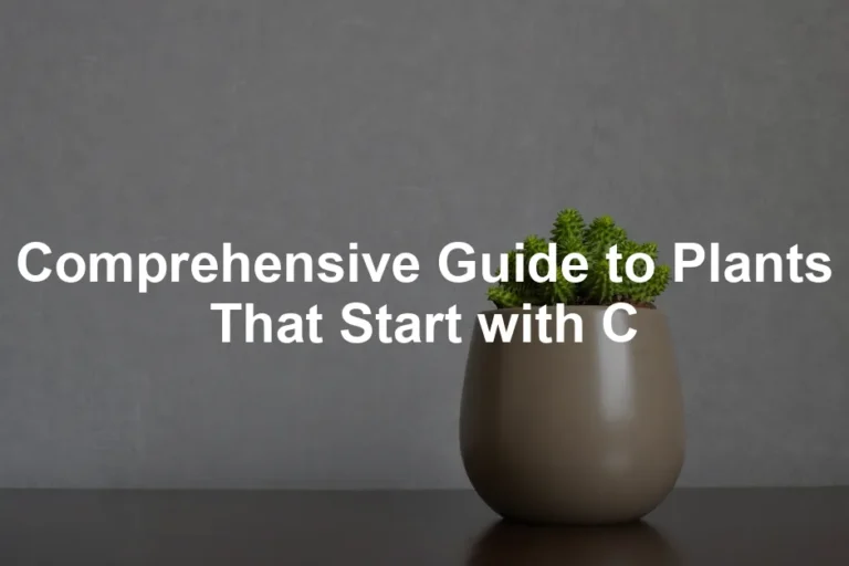 Featured image for Comprehensive Guide to Plants That Start with C