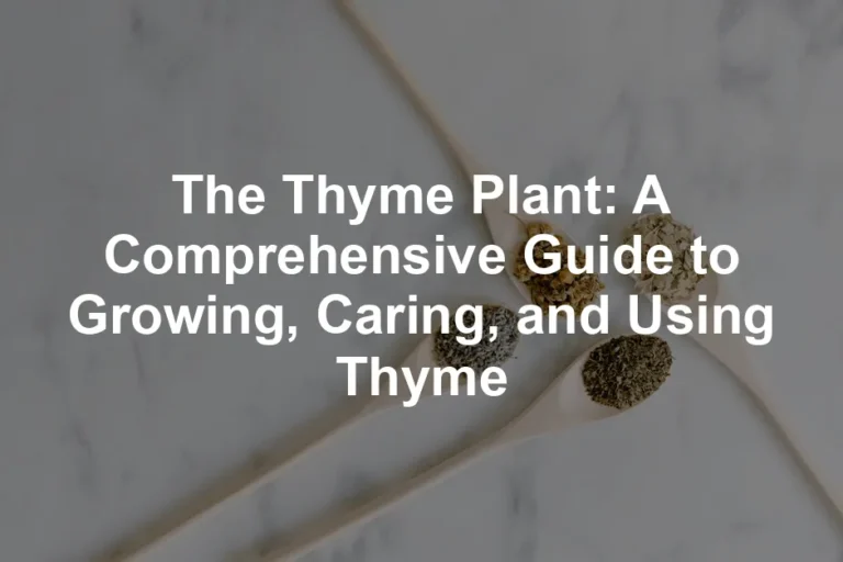 Featured image for The Thyme Plant: A Comprehensive Guide to Growing, Caring, and Using Thyme