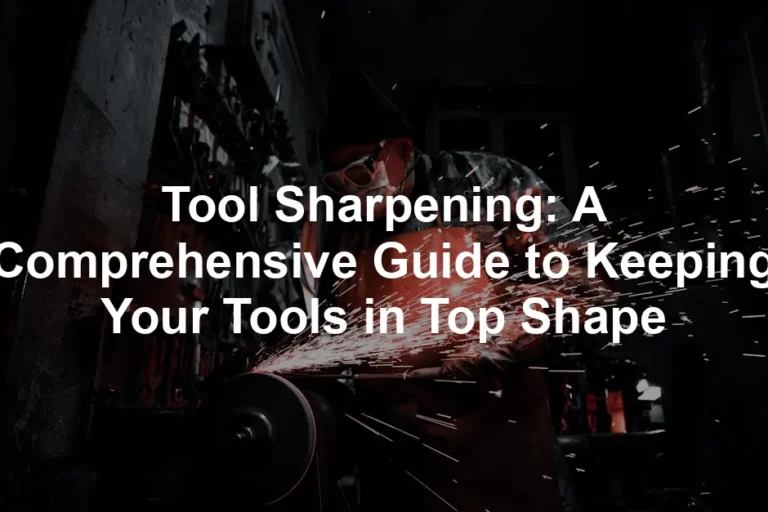 Featured image for Tool Sharpening: A Comprehensive Guide to Keeping Your Tools in Top Shape