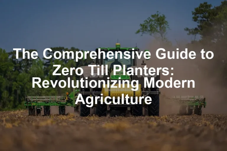 Featured image for The Comprehensive Guide to Zero Till Planters: Revolutionizing Modern Agriculture